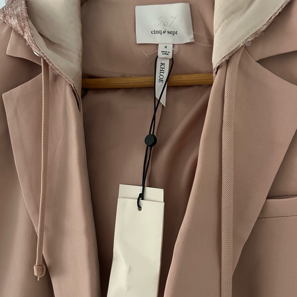 Cinq A Sept Pink Khloe Hooded Sequined Jacket Blazer NWT sz4 - Picture 8 of 12